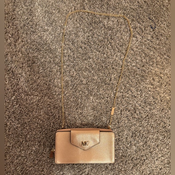 MICHAEL Michael Kors Handbags - MICHAEL Michael Kors Small Metallic Leather Convertible Phone Crossbody